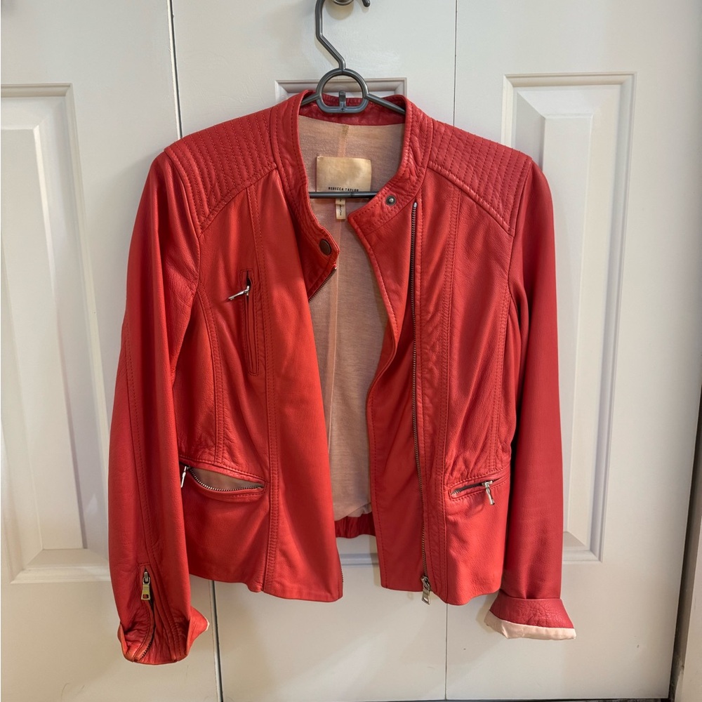 Rebecca Taylor Red Leather Jacket